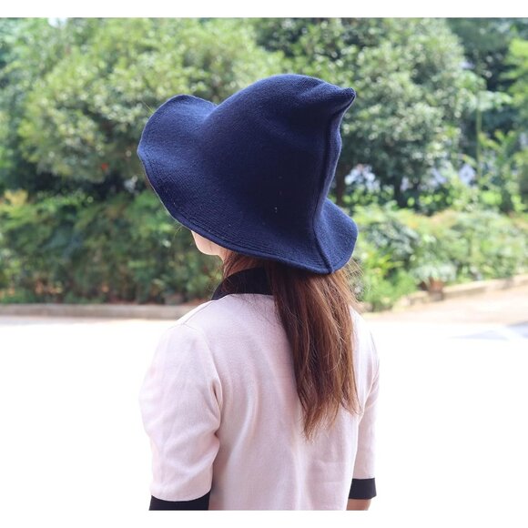 Women Halloween Witch Hat Wool Knitted Cap Cosplay Costume - Picture 5 of 6